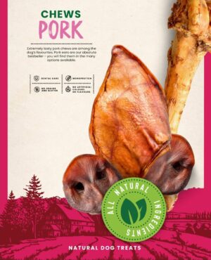 Pig chews dried treat for dogs 30 pcs (3-month subscription)